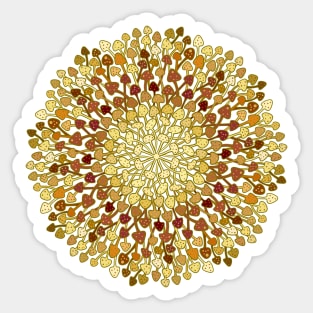 Mushroom Mandala design in tans and browns with polka dots Sticker